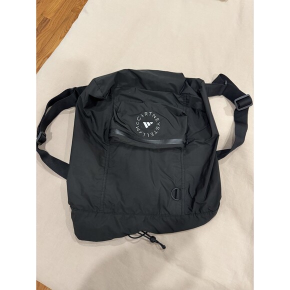 Adidas Stella McCartney Womens Black Waterproof Drawstring Gym Sack Sport Bag - Picture 2 of 6